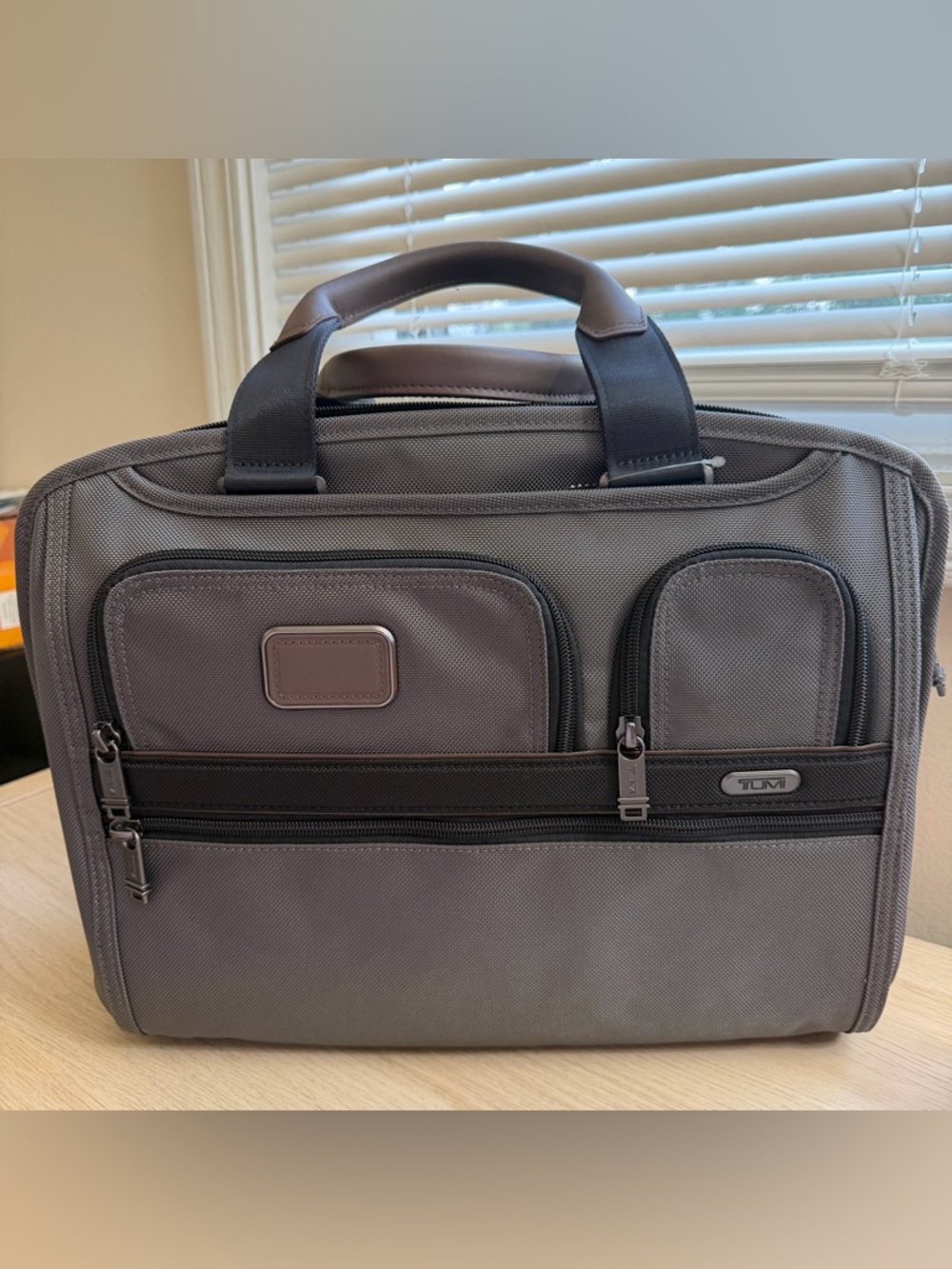 Tumi Alpha 3 Expandable Organizer Laptop Briefcase Charcoal Brown - New $795